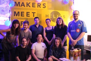 Les artisans de Helios à la première rencontre des artisans. En bas au centre, Le Lambert, le fondateur de Helios En haut à gauche, Justyna Ausareny, codirectrice